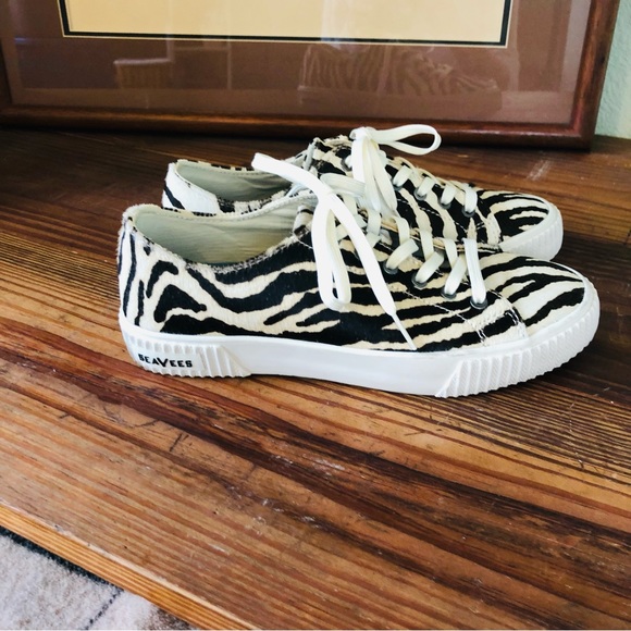 SeaVees Shoes Seavees Darby Zebra Print Cowhide Sneakers Womans